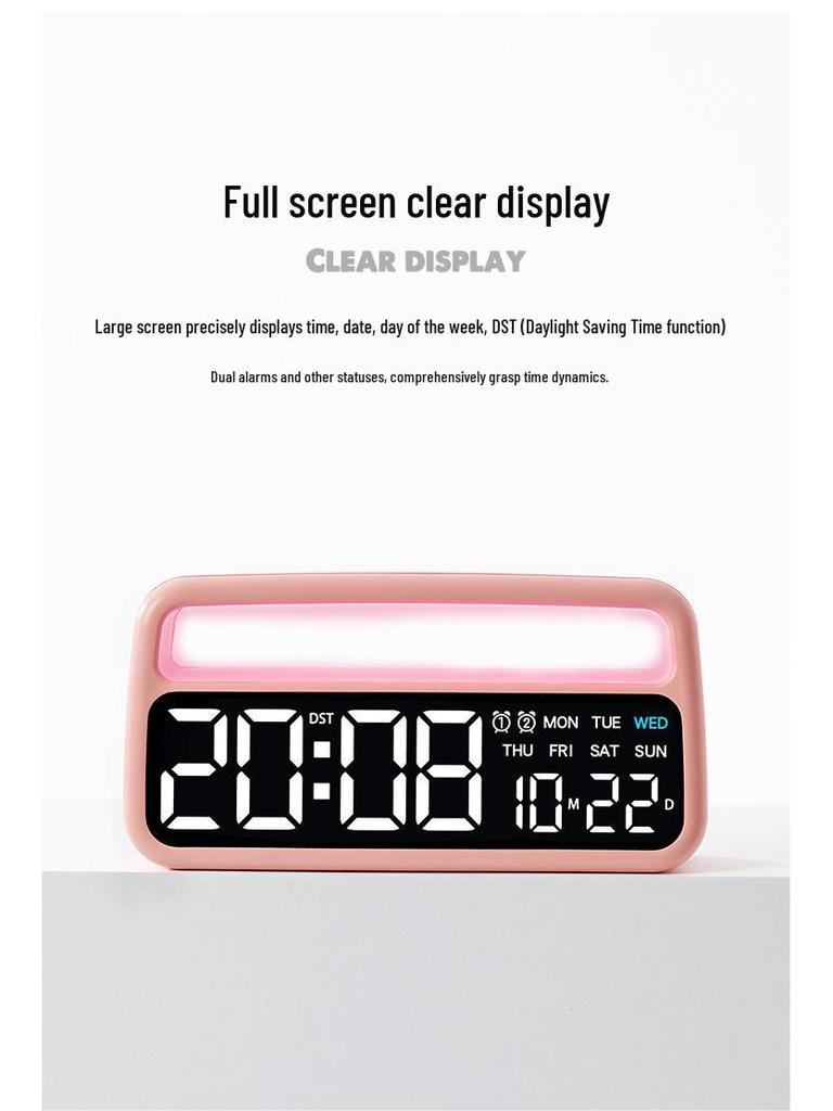 Multifunctional LED Ambient Light Bedside Alarm Clock 6655