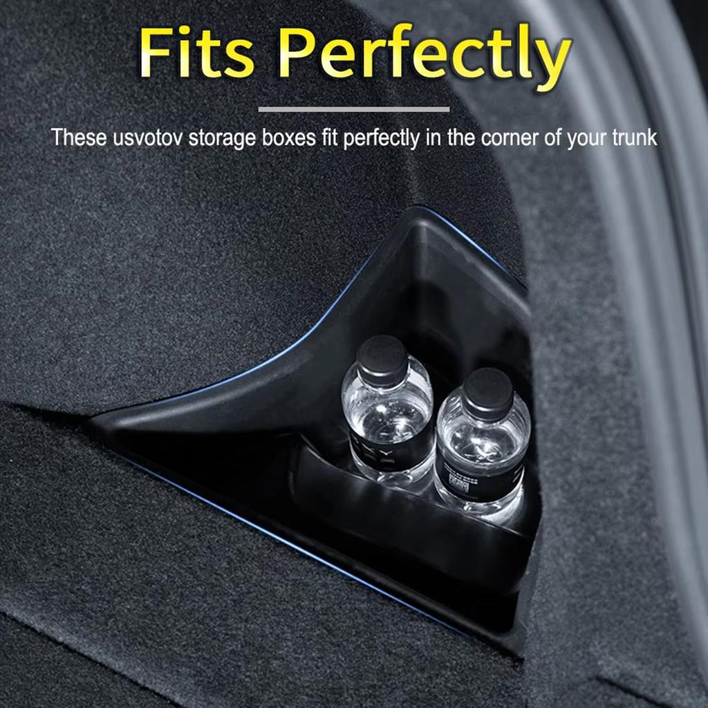 Double Car Accessory Storage Boxes for Door Compartments Heavy Duty Plastic Construction Waterproof & Scratch Resistant