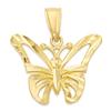 10K Real Solid Gold Butterfly Pendant Necklace with Milgrain and Diamond Cut Finish, Elegant Animal Charm, Fashion Jewelry for Women, Symbol of Hope