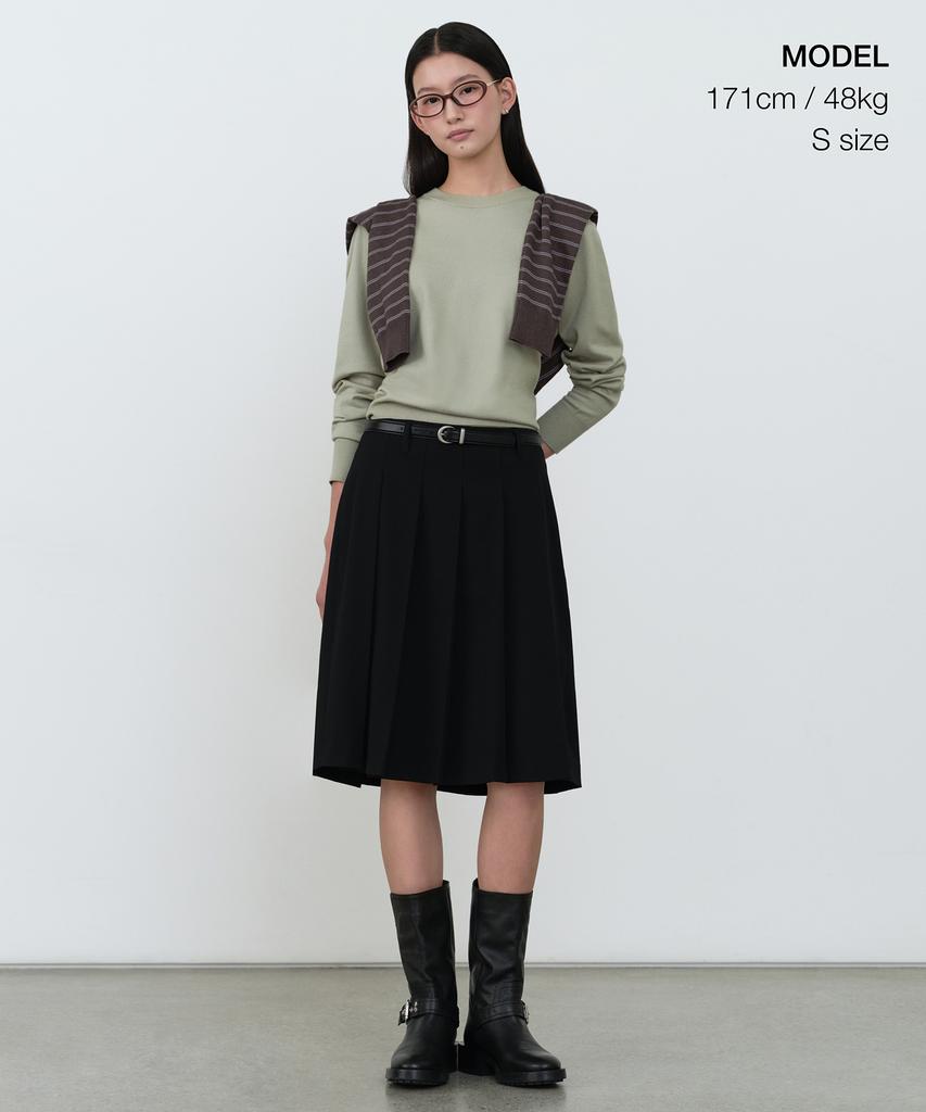 MUSINSA STANDARD WOMAN Women'S Essential Round Neck Knit [Pistachio]