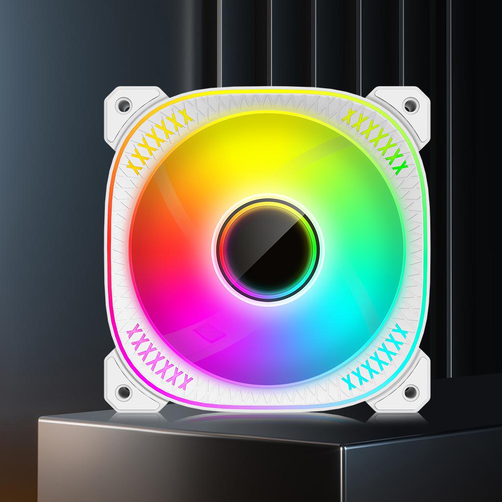 ARGB PC Case Cooling Fan 12V 4PIN PWM Addressable RGB Fan Cyclic Mirror Light Effect ARGB Case Cooler Fan for Computer Case