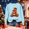 Women's Fashionable Casual Long-Sleeved Christmas Letter Print Crew-Neck Sweatshirt