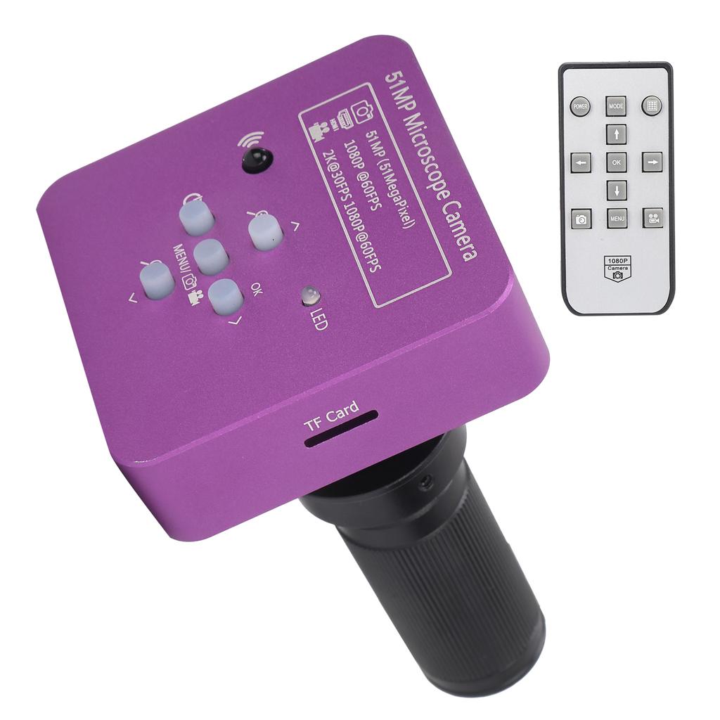 USB FHD Video Microscope Camera 51MP HD Multimedia Interface Microscope Camera with Remote Control AC 100‑240VUS Plug