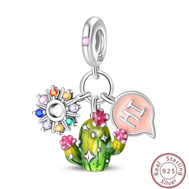 Sweet Copper Princess Dress Rabbit Koala Rainbow Horse Cat Charms Beads 3Mm Diy Fine Jewelry Gifts