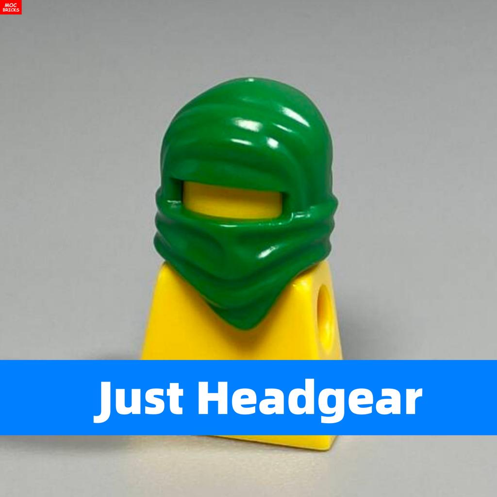 MOC Bricks Black Ninja Wrap Headgear Hood Helmet 30177 88430 96034 Building Blocks Educational Toys Kids Gifts