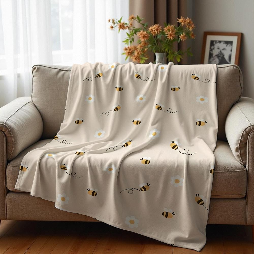 Thin Outline Cow Spot Anime Cartoon Flannel Blanket Soft Warm Throw for Bedroom Sofa Car Kids Holiday Gift