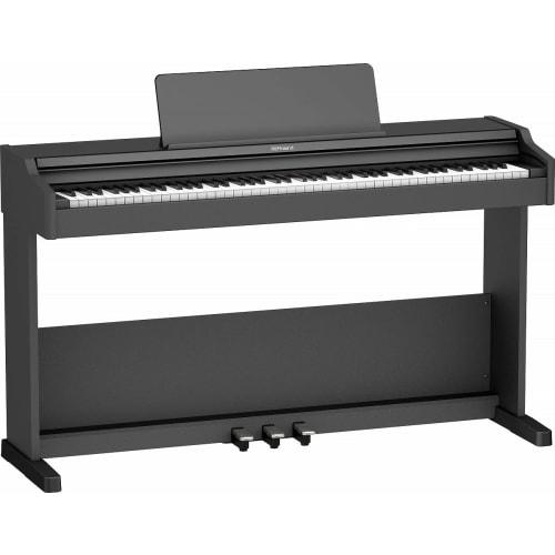 Roland RP107-BK Digital Piano, Entry Level, Beginner, Lesson, Compact, Simple, Black, Bluetooth, Chair and Pedal Included