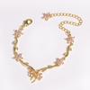 Elegant Y2K Flowers Bracelet Butterfly Bow Crystal Chain Bracelet Multicolor Adjustable Women's Bracelet Jewelry Gift