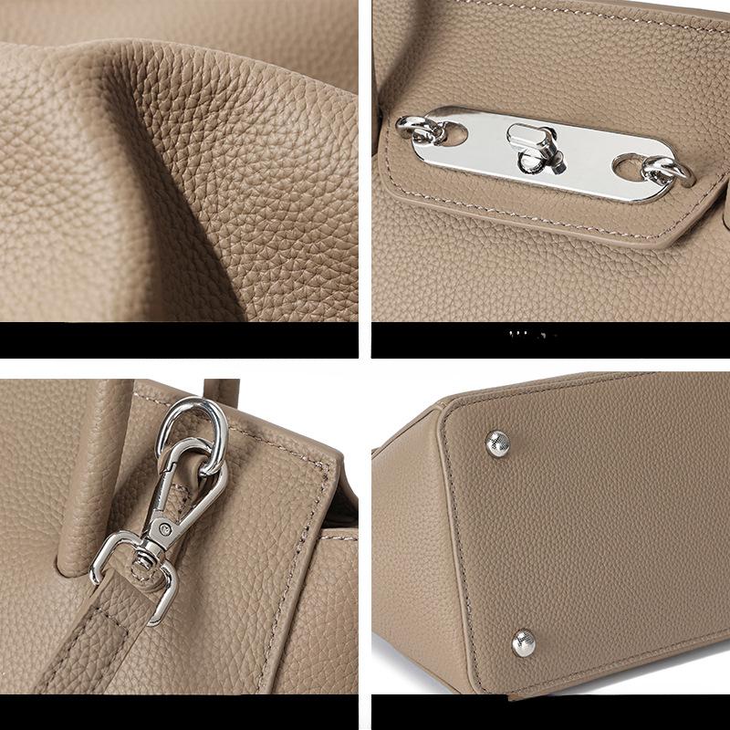 A High-end Summer Genuine Leather Single-shoulder Crossbody Bag with A Large Capacity for Commuting