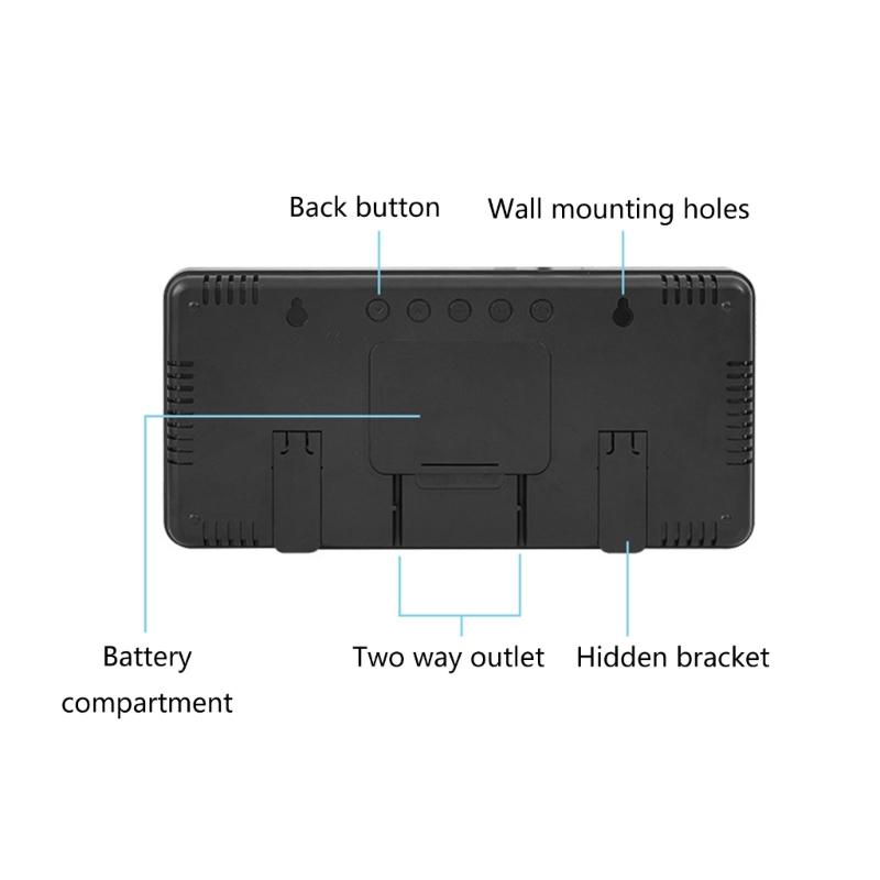 Digital Wall Clock With Large LED Display, Countdown Timer, Calendar, Thermometer, Adjustable Brightness