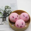 3Pcs/Set Simulated Steamed Bun Toy with Steamer Stress Relief Pig Chick Panda Bun Squeeze Sensory Toy Slow Rising Dumpling Stress Ball