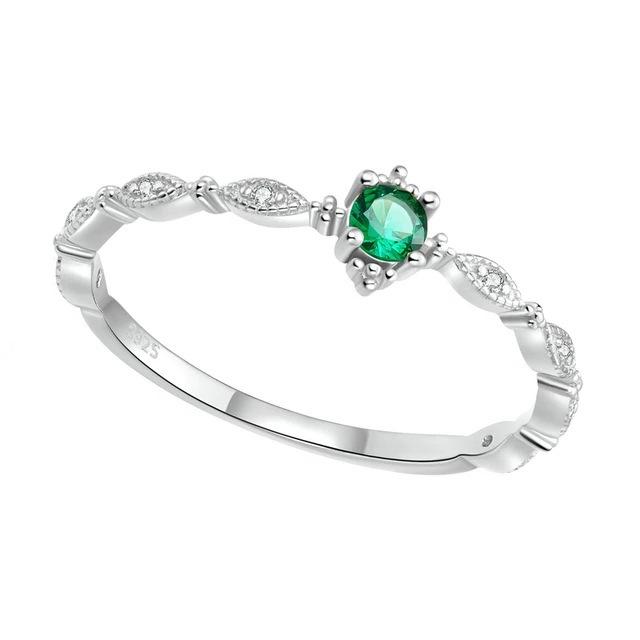 S925 Sterling Silver Marquise Green Gemstone Ring for Women - High-End European & American Style Fashion