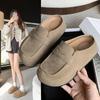 Frühling Plateau Schuhe Damen 2025 neu Frühling und Herbst Ein-Pedal Lazy Schuhe Retro vielseitig lässig Bag Head Halbschuhe