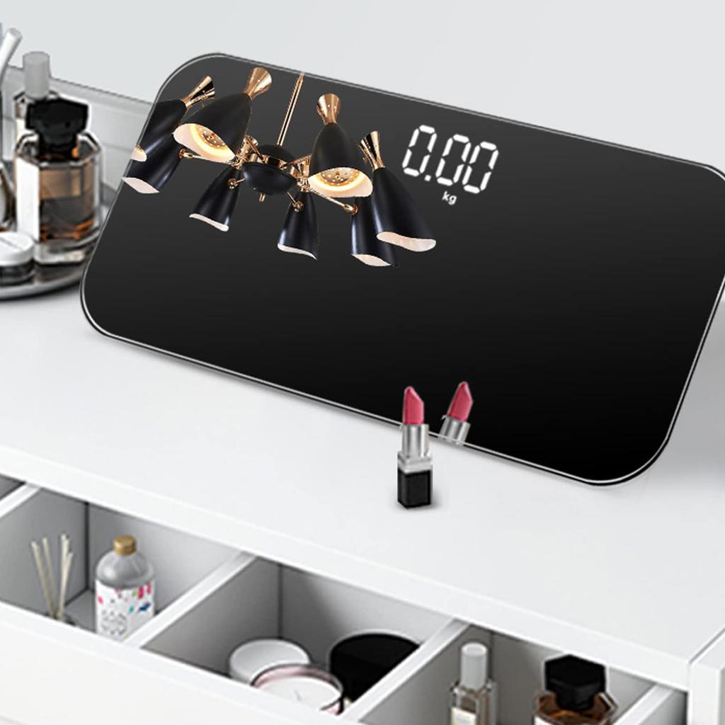 Digital Travel Mini Digital Weight Automatic Power Supports Up To High Body Scale for Health and Weight USB Compact and Tempered Glass Mirror-Shaped