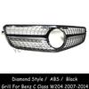 W204 Diamond Style ABS Front Bumper Grille For Mercedes Benz C Class W204 C180 C200 C250 C280 C300 C350 Racing Grills 2007-2014