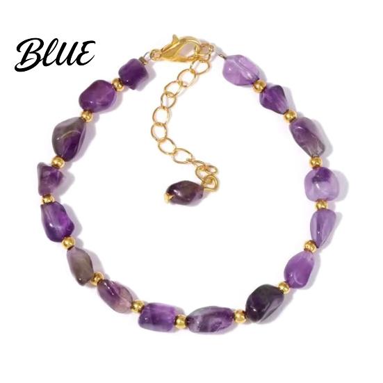 Durable Jewelry Women Bracelet Irregular Natural Stone Beads Adjustable Length