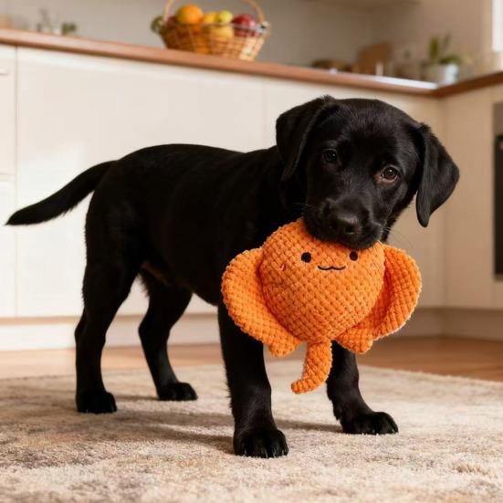 Pet Toys Built-in Sound Interactive Toy Plush Bite-Resistant Marine Animal Shape Chew Toy Cleaning Teeth Boredom Relief Toy