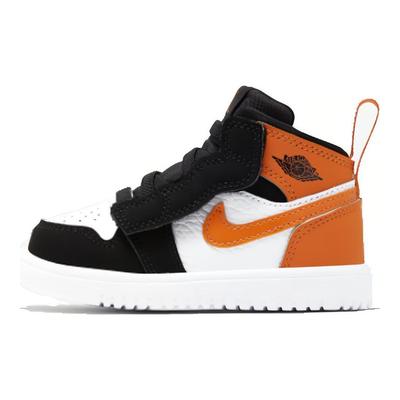 Air  1 Mid Alt Bequem Einfach Rutschfest Stoßdämpfung Mid-Top Laufschuhe Babyschuhe Schwarz Weiß Orange AR6352-058