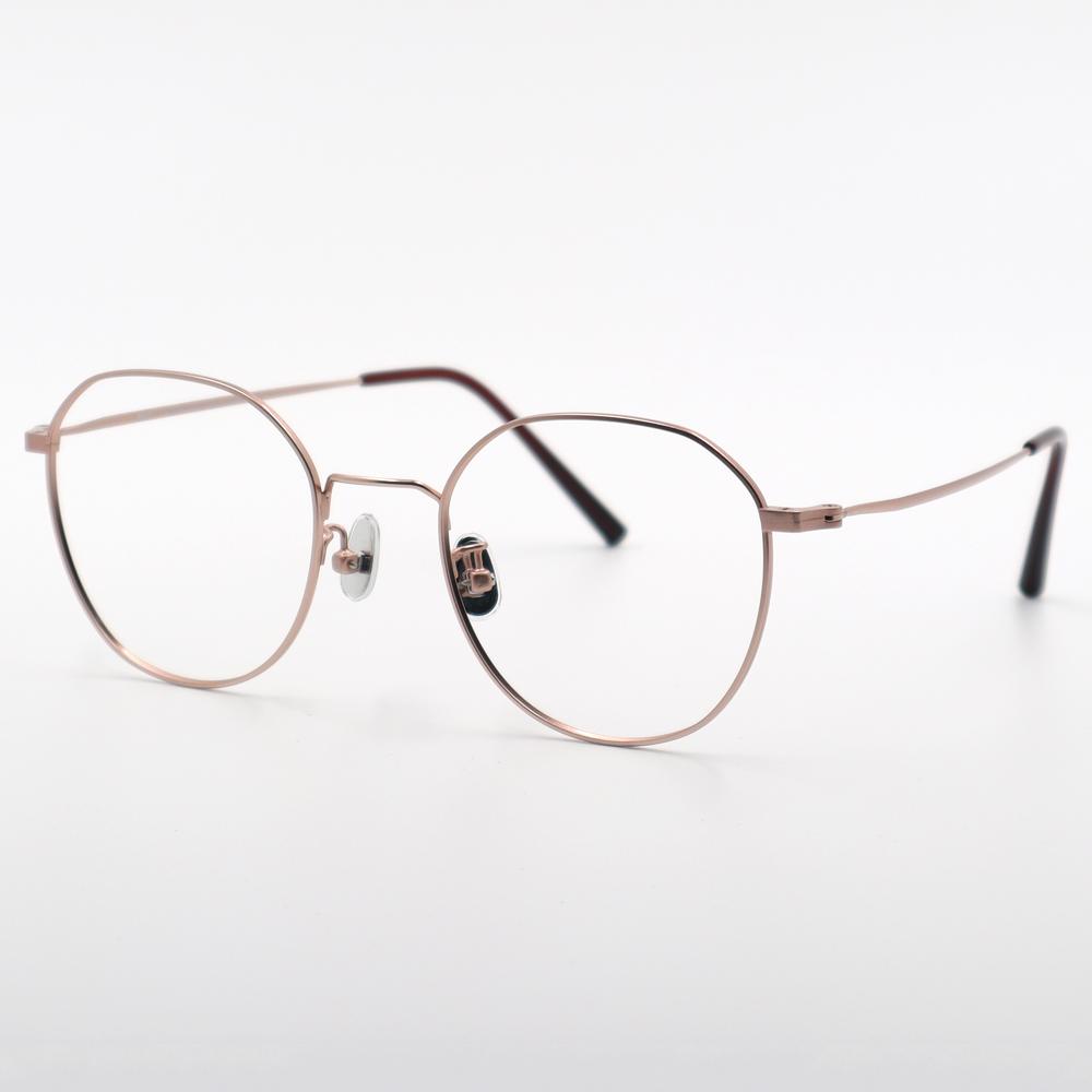 Alloaiweeo [Alo Basic] Al8203 1414G Mild Square Rose Gold Metal Glasses