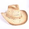 Beliebter europäischer und amerikanischer klassischer hohler westlicher Cowboyhut Herren- und Damen-Mode Urlaubs-atmungsaktiver Sonnenschutz-Strohhut