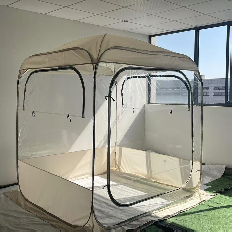 Прозрачная палатка ПВХ для кемпинга на открытом воздухе, палатка с панорамным обзором  на 360 градусов, портативный всплывающий пузырь 130*130*180CM бежевый