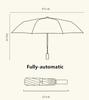 1pc Simple Cartoon Kittens Printed Black And White Automatic Umbrella, Sunny And Rainy Dual-use UV Protection Umbrella