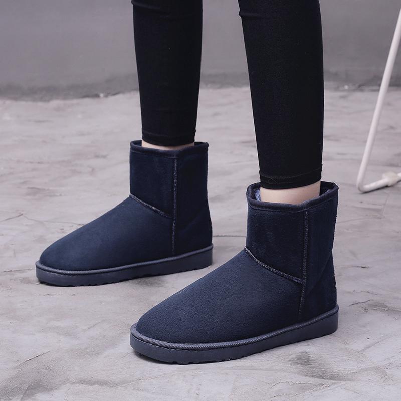 Couple's Snow Boots Winter Shoes Warm Ankle Boot Trendy All-match Anti-slip Thick Plush Boot for Men Cotton Shoe Clearance Price