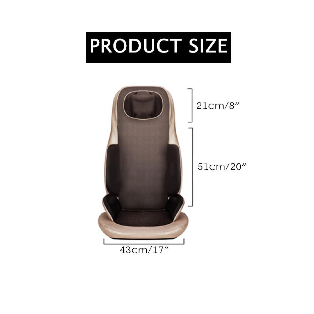 50W 2 Modes Massage Seat Cushion Chair-Neck Back Massager with Heat Rolling Kneading for Back Pain Relief