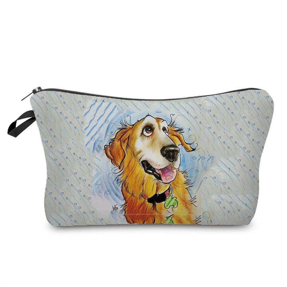 Women Cartoon Dog Print Cosmetic Bag Toiletries Organize Travel Storage Case 6705