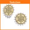 Vintage Alloy Pearl Earrings For Women With Intricate Design Metal
