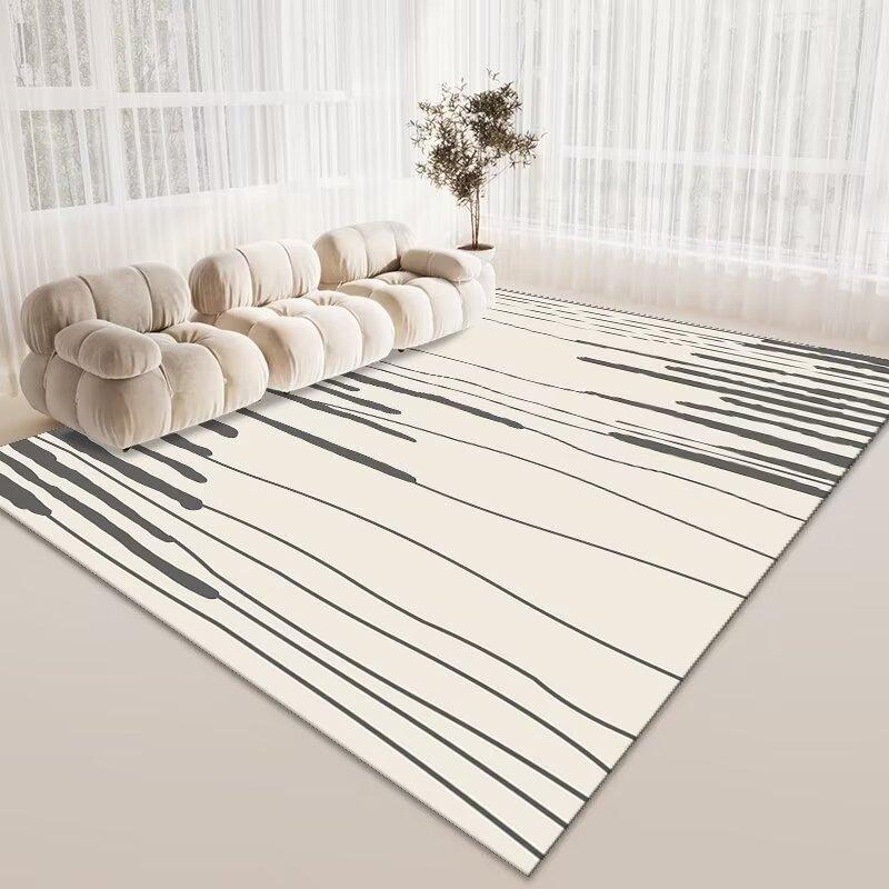 Wind Living Room Coffee Table Carpet, Room Bedroom Crystal Velvet Floor Mat, Home Dirt-Resistant Large Area Full Floor Mat