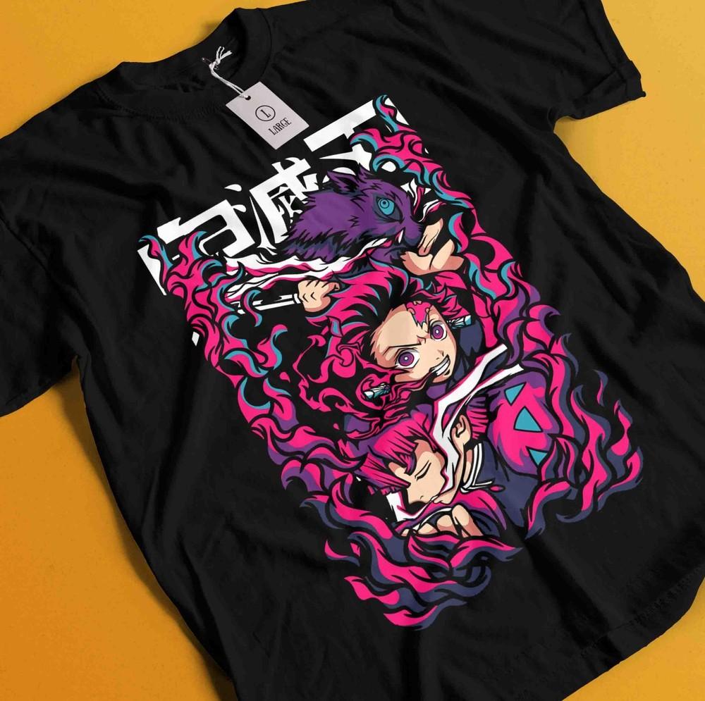 

Рубашка Истребитель демонов Футболка Тандзиро Футболка Зеницу Футболка Мудзан Дома Футболка Иноске Нэдзуко 4XL