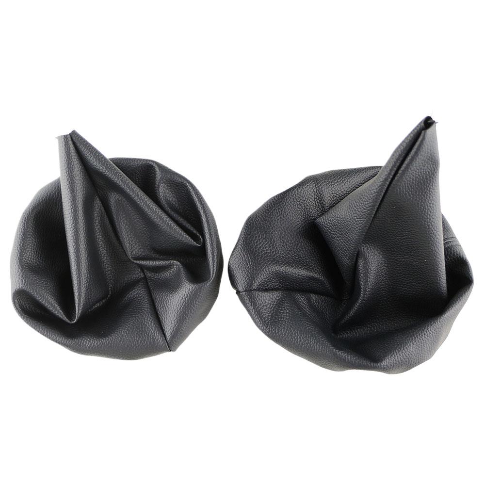 2Pcs Car Shift Shifter Dust Cover for BMW 3 Series E36 E46 M3 Handball Handbrake Shifter Head Black Leather Protective Covers