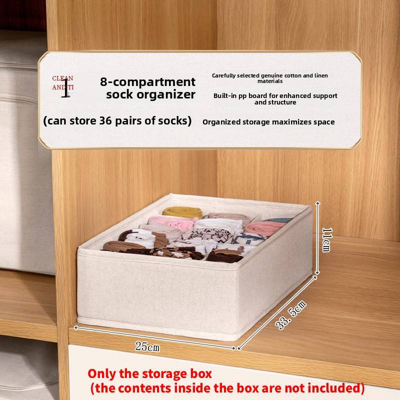 Innerwear Storage Box With Dividers For Bedroom Closet Organization Compact Foldable Design