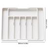 Adjustable Flatware Tableware Organizer with Dividers Utensil Holder Plastic Storage Tray for Spoons Forks Knives