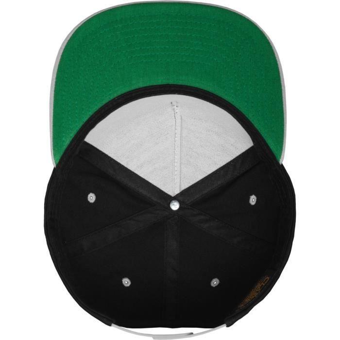 Casquette Snapback Flexfit Classic 5-Panel - Noir / Argent - Adulte - Mixte