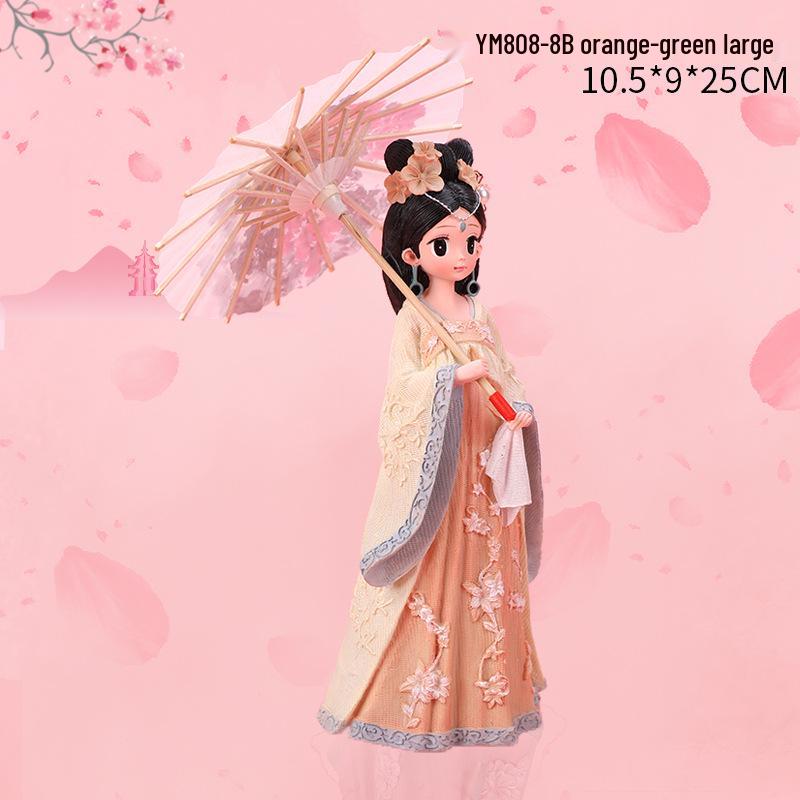 

Креативная смола Принцесса Ханьфу Ретро Украшение – Подарок на день рождения для девочки Single