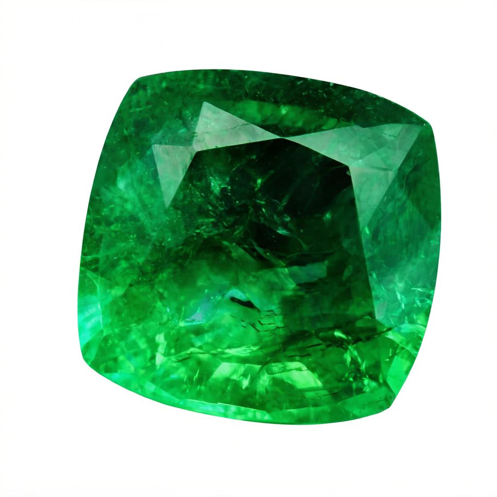 Natural Green Emerald Loose Gemstone Square Cushion Cut 10ct for Jewelry Making and Gem Collections
