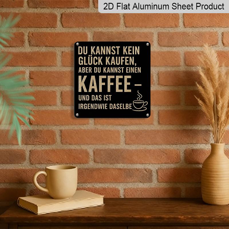 2D Flat, 1pc Vintage Coffee-Themed Metal Wall Sign "Coffee Is Close To Happiness" - Retro Tin Style Plaque Suitable for Home, Office, Cafe, Decor