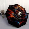 1pc Flaming Dragon Yin Yang Pattern Automatic, 8 Iron Frames, High-Value Folding Umbrella, Suitable for Office, Travel and Outdoor Adventure.W045