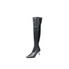 Over-knee boots women's 2025 autumn and winter new pointed thin heel Korean version versatile high heel elastic thin boots white boots