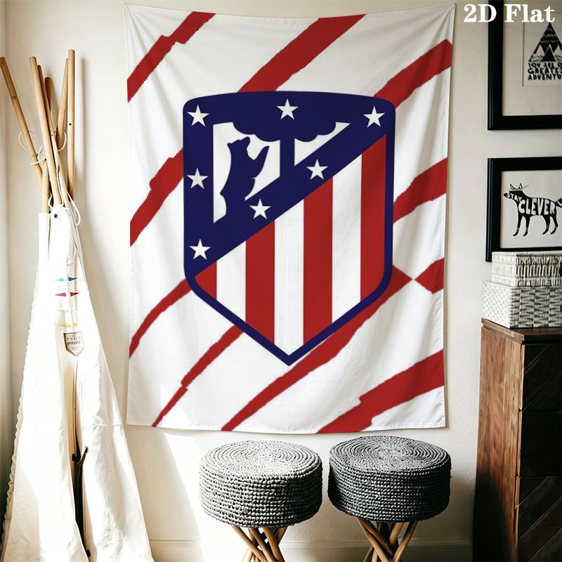 Atletico Madrid Wall Tapestry Aesthetic Wall Hanging Printed Fabric Blanket Decorative Tapestries for Bedroom Living Room Home Decor