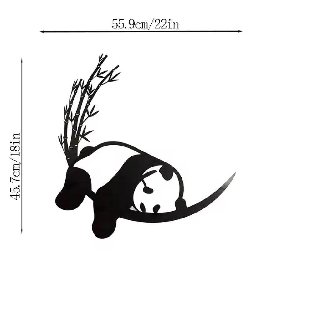 

1 шт. Отдыхающая панда и бамбуковое металлическое настенное искусство – элегантный декор гостиной для стильного украшения дома чёрный