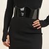 Gothic Solid Color Lift Up Female Waist Corset Wide Faux Leather Belt Women Fashion Slimming Waistband Adjustable Corset