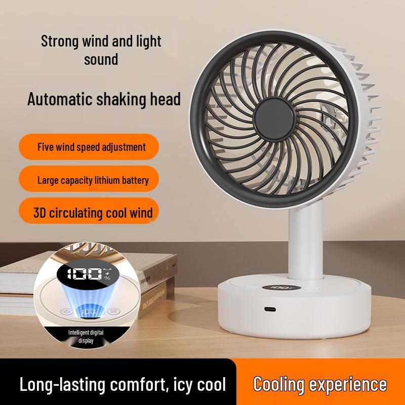 2026 Multifunctional Desktop Fan: USB Charging, Timer & Oscillation Features.
