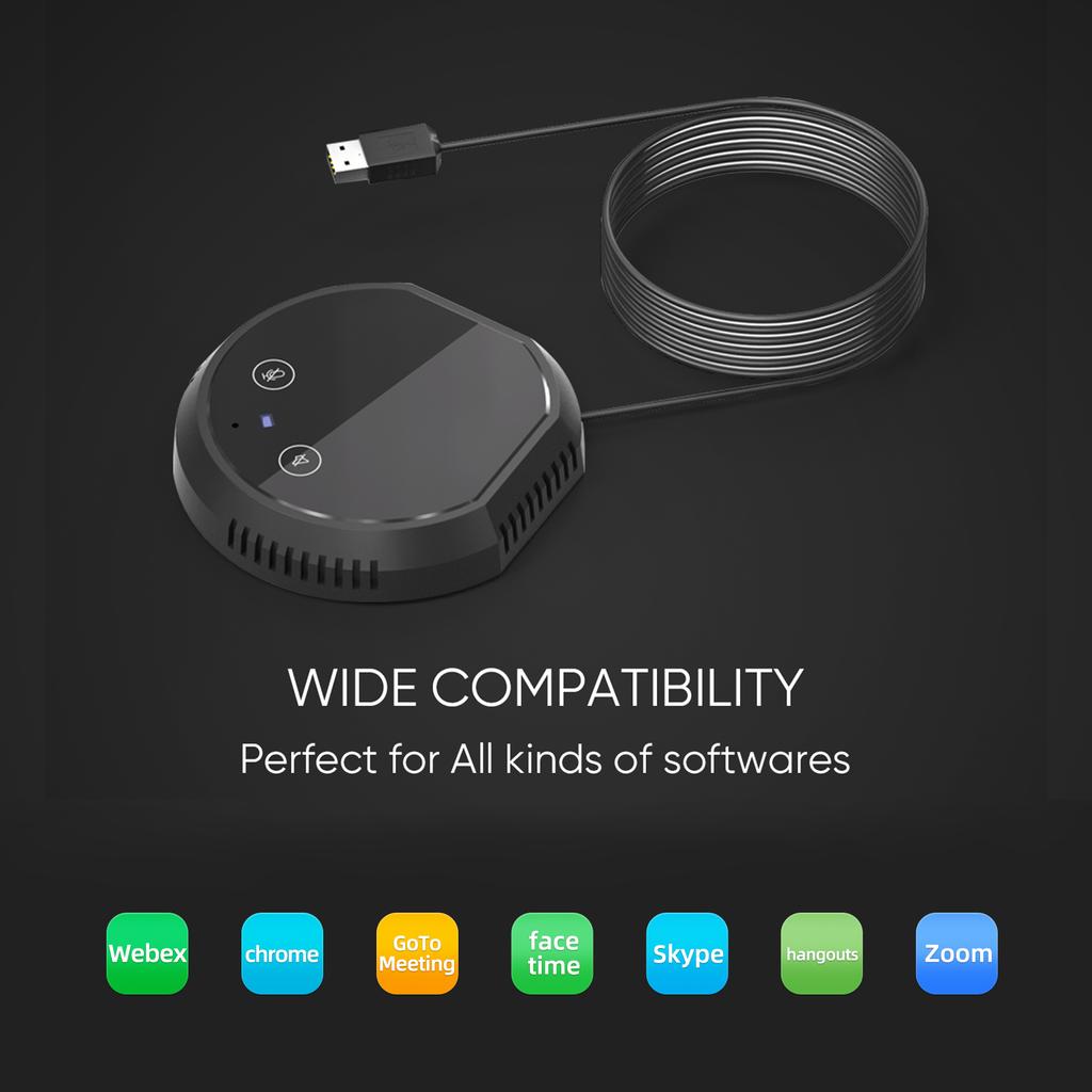Desktop USB Conference Speakerphone Microphone 360 degrees  Omnidirectional Condenser Plug & Play PC Computer Mic