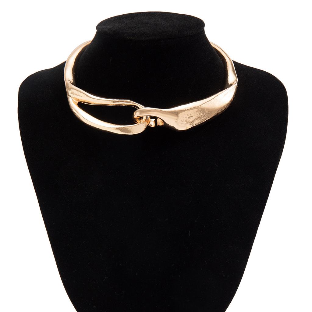 Punk Style Abstract Collar Female Personality Metal Buckle Geometric Sweet Cool Wind Collarbone Chain Choker Jewellery