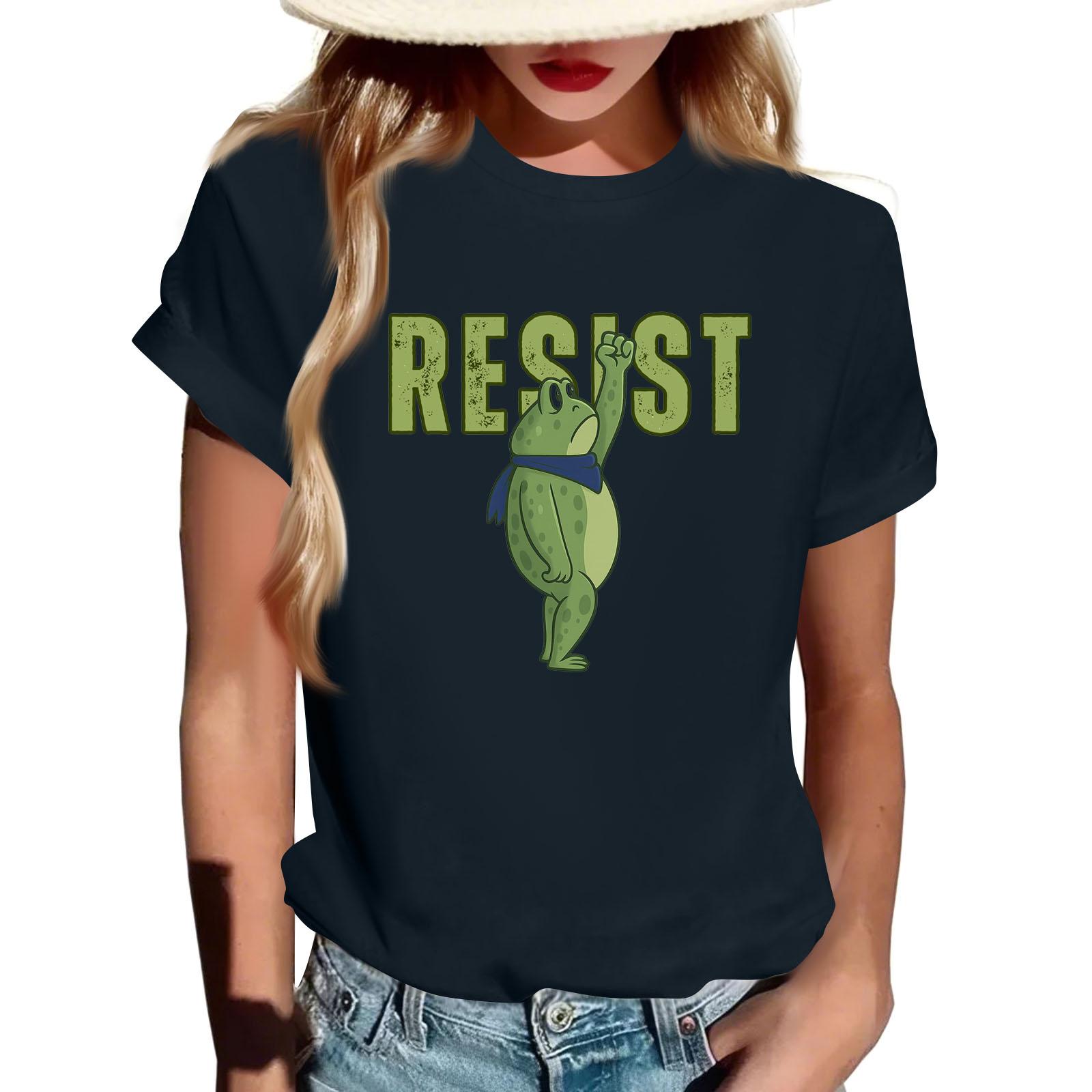 

Взрослая футболка с круглым вырезом, повседневная, с принтом, с коротким рукавом M тёмно-синий