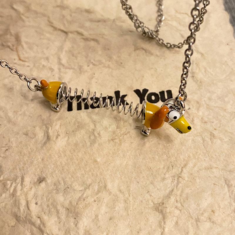 Y2K Cute Dog necklace Female Niche Design Spring Adjustable necklace For Girl Men Creative Grunge 2000s EMO Jewelry New Accessories