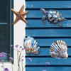1 Set Küsten-Wanddekoration Holz Meeresschildkröte Muschel Seestern Wanddeko Rustikal Fisch Meeresleben Wandkunst für Zuhause Wohnzimmer Strandhaus